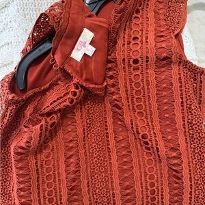 GB girls xL rust color lace dress